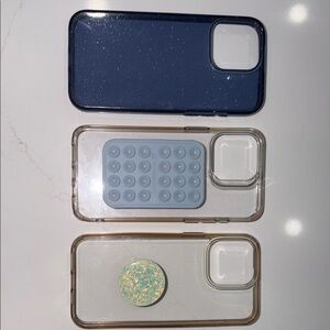Stylish Phone Case Set - Blue, Clear, and Glitter